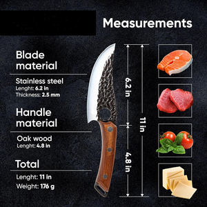Couteau de chef à désosser de 5.8 pouces pour cuisine en plein air en acier japonais contrôle de l'équilibre du bois pour cuisiner hacher la maison Camping BBQ - Product Image 2