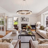 Luminaires de plafond minimalistes italiens modernes, lustre en aluminium LED, luminaire suspendu en verre, luminaires pour la maison, à intensité variable pour le salon
