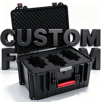 Valise de transport robuste en plastique ABS moulé par injection pour équipement et outils, avec mousse découpable à l'intérieur, support OEM