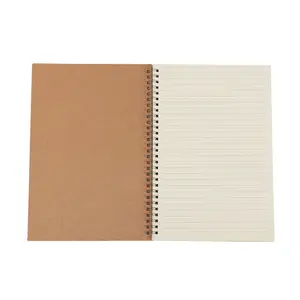 Custom Kraftpapier Cover Horizontale Lijn A5 Notebook Goedkope Dikke Groothandel Wire-O Notebook