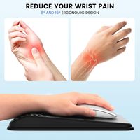 Tapis de souris ergonomique avec support de poignet en gel, base en silicone antidérapante, surface lisse confortable, tapis de bureau pour joueur de bureau