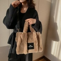 Sac fourre-tout en fausse fourrure Zeyu pour femme, sac à main doux et moelleux couleur crème, sac à bandoulière, sac de shopping avec sangle, sac à main en fausse fourrure écologique