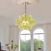 Suspension en verre pour restaurant, design italien, en forme de fleur, créative, moderne et minimaliste, pour salon, hôtel et villa