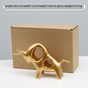 Exquisita Figura de <span class=keywords><strong>Toro</strong></span> de Resina para la Riqueza, Decoración Creativa para <span class=keywords><strong>el</strong></span> Hogar, Mueble de <span class=keywords><strong>TV</strong></span> para Sala de Estar, Decoración de Oficina - Product Image 4