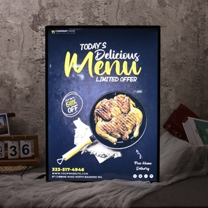 Caisson lumineux flottant ultra mince à LED pour restaurant et boutique Caisson lumineux magnétique à LED suspendu au plafond - Product Image 6