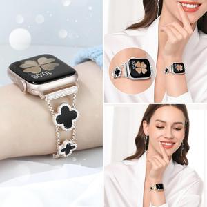 <span class=keywords><strong>สาย</strong></span>รัดข้อมือแฟชั่นใหม่ปี 2026 สำหรับผู้หญิงแ<span class=keywords><strong>ล</strong></span>ะเด็กผู้หญิง <span class=keywords><strong>ล</strong></span>ายใบโค<span class=keywords><strong>ล</strong></span>เวอร์นำโ<span class=keywords><strong>ช</strong></span>ค <span class=keywords><strong>ป</strong></span>ระดับเพชรเมทัล<span class=keywords><strong>ล</strong></span>ิก สำหรับ Apple Watch 10 9 8 7 SE Ultra 3 ขนาด 38-49 มม. - Product Image 6