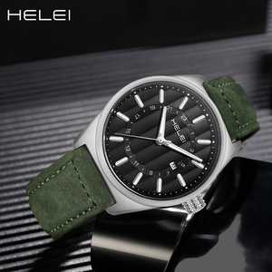 นาฬิกาควอตซ์ผู้ชายหนังแท้กันน้ำได้แบรนด์ helei <span class=keywords><strong>ดาบ</strong></span>สีดำใหม่ร้านค้าออฟไลน์สินค้าสุดฮอต - Product Image 4
