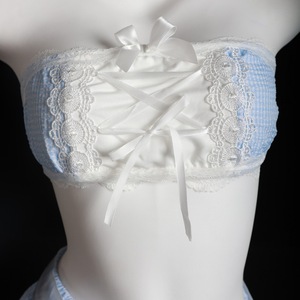 Uniforme de sirvienta, falda a cuadros con delantal y ribete de encaje, disfraz elegante para mujer, juego de rol - Product Image 2