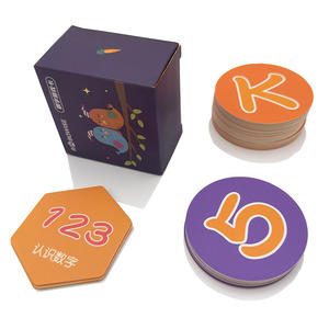 Cartes <span class=keywords><strong>de</strong></span> <span class=keywords><strong>jeu</strong></span> personnalisées en gros, cartes flash écologiques en papier, cartes flash 123 et ABC pour enfants <span class=keywords><strong>de</strong></span> <span class=keywords><strong>maternelle</strong></span> - Product Image 1
