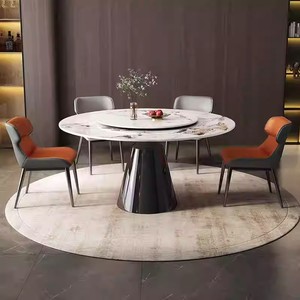 <span class=keywords><strong>Table</strong></span> à manger <span class=keywords><strong>ronde</strong></span> moderne de luxe léger <span class=keywords><strong>pour</strong></span> huit personnes, <span class=keywords><strong>plateau</strong></span> en pierre avec <span class=keywords><strong>plateau</strong></span> <span class=keywords><strong>tournant</strong></span> <span class=keywords><strong>pour</strong></span> les petits espaces - Product Image 1