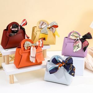 Pochette en cuir PU pour bonbons 12x6x13cm, sac de shopping, emballage de luxe pour cadeaux de mariage, bijoux, avec logo personnalisé pour le rangement d'accessoires - Product Image 1