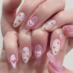 <span class=keywords><strong>Uñas</strong></span> Postizas para el Día <span class=keywords><strong>de</strong></span> San Valentín, Diseño <span class=keywords><strong>de</strong></span> Corazón Rosa y Beso Rojo, 24 Piezas, <span class=keywords><strong>Uñas</strong></span> Postizas Románticas para una Cita Nocturna - Product Image 2