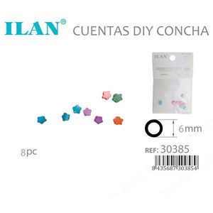 Perline di conchiglia Ilan da 6 mm multicolori per artigianato fai da te, 8 pezzi - Product Image 3