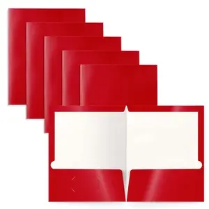 Cartella di presentazione a doppia tasca con formato lettera UV lucida dal design personalizzato con slot per schede carta per documenti scolastici azienda carta per file a4