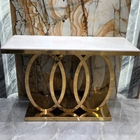 Table d'appoint en marbre pour entrée de maison, meuble en métal, table de séparation de pièce moderne et minimaliste de luxe, console de couloir simple et étroite