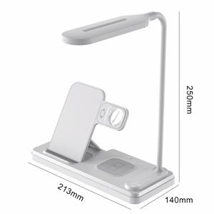 Lámpara de Mesa Plegable con Dispositivo de Carga para Teléfono Móvil, Reloj y Auriculares, Cargador Inalámbrico Rápido Multifuncional 3 en 1 de 15W - Product Image 3