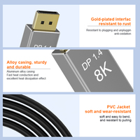Cable convertidor adaptador personalizado tipo C macho DP macho 1M 2M 3M 32,4 Gbps aleación de aluminio 8K Cable USB chaqueta de PVC Audio Video