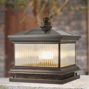 Pilier de lumière de porte solaire Poteau en métal Colonne de lumière solaire Led solaire d'extérieur - Product Image 3