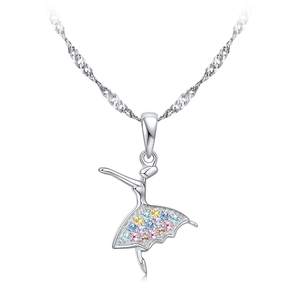 Collana <span class=keywords><strong>Ballerina</strong></span> in Argento, Gioielli con Zirconia Cubica, Collana a Forma di Scarpette da Ballo per Donne, Ragazze e Bambine - Product Image 6