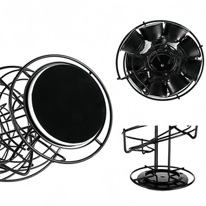 Soporte para Cápsulas de Café <span class=keywords><strong>Dolce</strong></span> <span class=keywords><strong>Gusto</strong></span> en Espiral con Base Giratoria - Diseño de Espuma de Leche, Organizador de Hierro para Encimera de Cocina, Negro Minimalista - Product Image 4