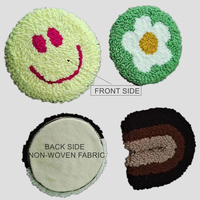 100% hand gefertigte Tufted Looped Pile Fruits Untersetzer Pad Soft Punch Needle Niedlicher Erdbeer becher Teppich für Tee Kaffeetasse Dekor