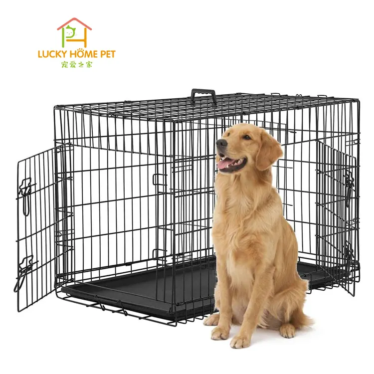 Vente en gros de cage pliable en métal et fer pour chiens XXL Cage pour animaux de compagnie pour chiens