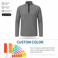 Haut d'entraînement à col montant et demi-zip pour homme, à manches longues, séchage rapide, pull athlétique, 4 couleurs, M-4XL, marque privée OEM
