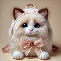 Sac à dos réaliste personnalisé de haute qualité en peluche doux et mignon réaliste pour chat en peluche réaliste chat en peluche chat en peluche