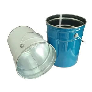 Custom 20 Liter 20L 5 Gallon Paint Drum Galvanized Metal Bucket With Handle And Lock Ring Lid