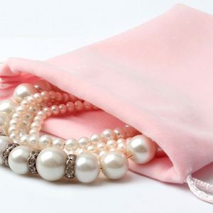 Sacs à bijoux en velours rose de haute qualité, personnalisés et imprimés, avec cordon, pour la vente en gros - Product Image 3