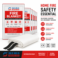 Couverture anti-feu en silicone haute performance pour interventions d'urgence domestiques