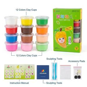 Kit de pâte à modeler super légère scellée de qualité export, non toxique, 12 couleurs vives, pour cadeaux d'enfants - Product Image 2