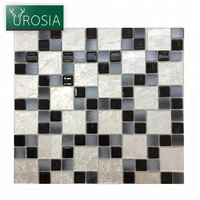 Mosaïque de verre carrée, parquet moderne, couleurs mélangées, 300x300mm, carrelage mural pour salle de bain