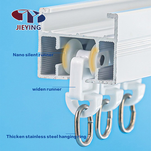 Jieying wifi thông minh Rèm theo dõi đường sắt nhôm cơ giới hệ thống rèm tự động Rèm điện theo dõi - Product Image 3