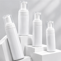Flacon pompe portable en mousse blanche PET pour soins de la peau, personnalisable avec impression sérigraphique