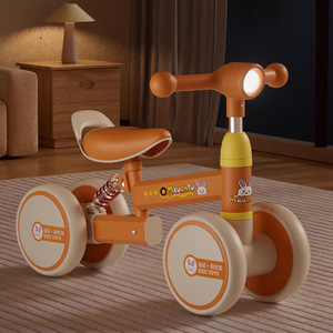 Bicicleta de cuatro ruedas para niños pequeños de 1 a 3 años, ruedas de plástico naranja, entrenador de equilibrio seguro, vehículo para niños. - Product Image 2