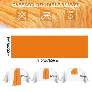 <b>Gold</b> Spring Easter Cheesecloth <b>Table</b> Boho Rustic Gauze Shimmer Cheese Cloth <b>Runner</b> for Wedding - Product Image 4