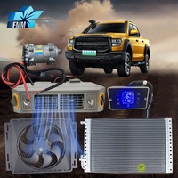 Compresseur électrique 12V avec support et prise, avec tuyau pour modification universelle de voitures et camions, compresseur de climatisation automobile universel