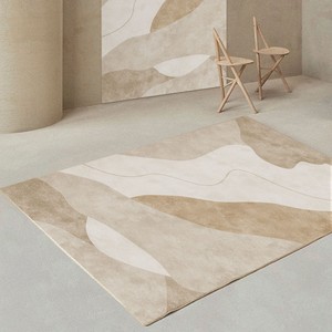 Alfombra Moderna Minimalista Rectangular Antideslizante con Patrón Geométrico a Rayas para Sala de Estar, Dormitorio, Estudio, Material de Imitación de Cachemira - Product Image 3