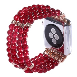Per cinturino iWatch fatto a mano elastico elasticizzato braccialetto di perle finte sostituzione cinturino per ragazze da donna per cinturini Apple Watch 42mm 1 2 3 - Product Image 6