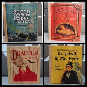 Top Quality Fashion Solid Wood Book Shaped Austen Books <strong>Coasters</strong> <strong>Set</strong> - Product Image 2