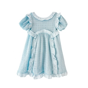 YOEHYAUL X4267 Vestido de Verano <span class=keywords><strong>para</strong></span> Niña, Personalizado, Manga Corta, <span class=keywords><strong>Azul</strong></span> <span class=keywords><strong>Cielo</strong></span> Claro, con Volantes, Vestido de Bebé <span class=keywords><strong>para</strong></span> <span class=keywords><strong>Niñas</strong></span> de 2 Años - Product Image 5