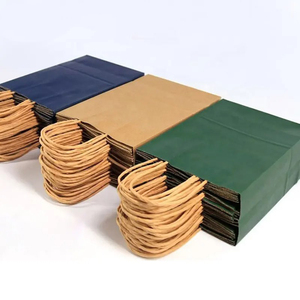 Biểu tượng tùy chỉnh mang nhãn hiệu mua sắm quà tặng thức ăn nhanh lấy đi đóng gói Kraft nâu túi giấy thủ công với xử lý - Product Image 6