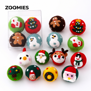 Jouets pour chats en feutre de laine, très demandés pour Noël, silencieux et interactifs, avec des motifs artisanaux pour les fêtes, pour chats d'intérieur - Product Image 1