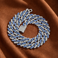 Chaîne de collier en or Hip Hop en gros de 14 mm, micro pavé de zircon, chaîne cubaine, collier pour homme avec diamants émeraude étincelants