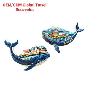 Aimant de réfrigérateur souvenir d'<span class=keywords><strong>Islande</strong></span> personnalisé, forme de baleine en résine 3D, autocollant pour réfrigérateur, vie marine, animaux, cadeaux de <span class=keywords><strong>voyage</strong></span>, décoration - Product Image 1