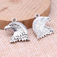 Breloque Tête d'Aigle Plumeuse 21x19mm en Alliage de Zinc Bronze Antique pour Tirettes de Fermeture Éclair de Gilet de Motard