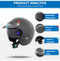 Casques de moto rétro personnalisés en gros, demi-visage, coque ABS, design confortable, Casco Moto