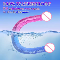 Dildo Realista de Silicona de Doble Extremo, Dildos Flexibles, Dong Largo para Juego Anal de Doble Cara, Estimulador de Punto G, Juguetes Sexuales para Mujeres