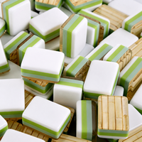 Ensemble de tuiles de mahjong américain de luxe moderne de 160 pièces, design portable pour 4 joueurs, vert lime, acrylique stratifié, écologique, avec supports transparents